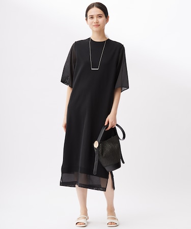 【洗える】ハイツイストコットンアセテート ワンピース