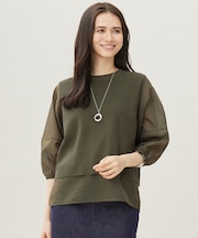 【カタログ掲載・洗える】ハイツイストコットンアセテートプルオーバー ニット