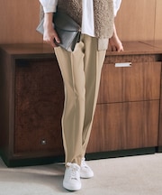【カタログ掲載・洗える】ウールライクストレッチテーパード パンツ