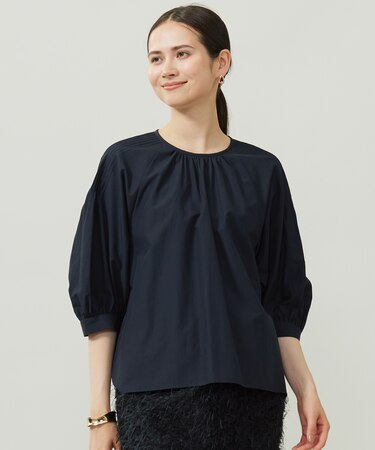 【カタログ掲載】シアーソフトシャンブレークロップド丈 ブラウス