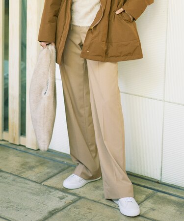 【カタログ掲載・洗える】TRギャバストレート パンツ