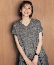 ファンシーラメスラリット ニット