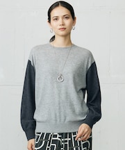【カタログ掲載・洗える】ファインウールカシミヤクルーネック ニット