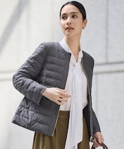 【カタログ掲載・洗える】ライトダウンリバーシブルノーカラー ジャケット
