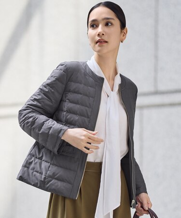 【カタログ掲載・洗える】ライトダウンリバーシブルノーカラー ジャケット
