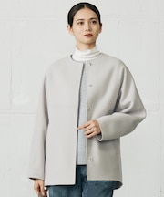 【SHIHOさん着用】ウールリバーノーカラー コート