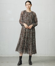 【SHIHOさん着用・洗える】ペイズリープリント ワンピース