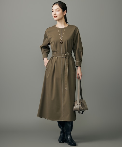 【洗える】デニムライクツイル ワンピース