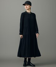【洗える】シルキータッチティアード ドレス