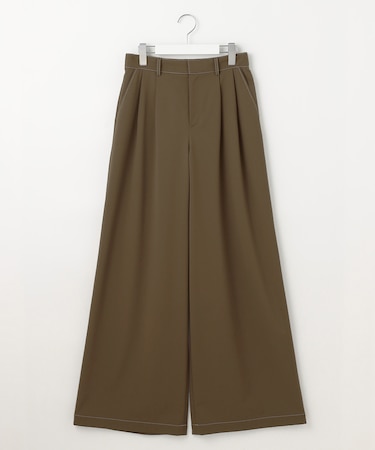 【洗える】デニムライクツイルワイド パンツ