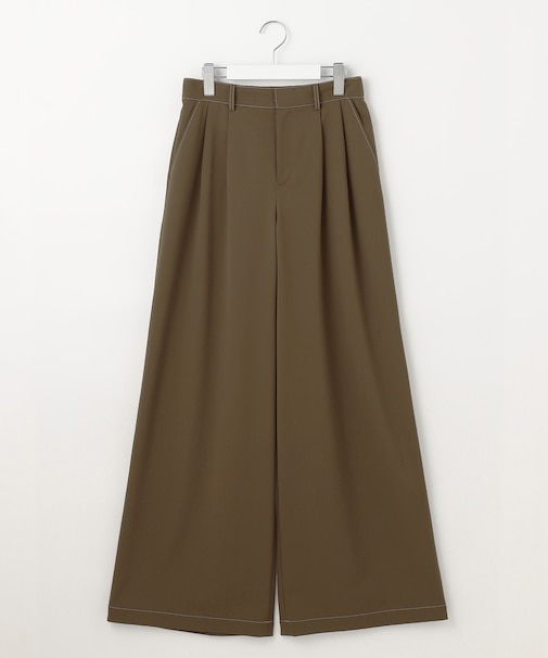 【洗える】デニムライクツイルワイド パンツ