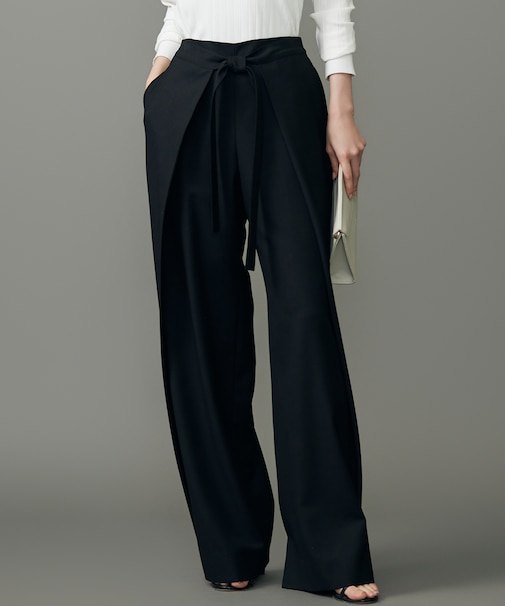 【SHIHOさん着用】フロントディテールラップワイド パンツ