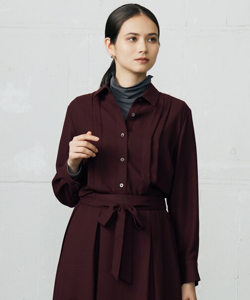 【SHIHOさん着用】TWハイツイストビエラタックディテール ブラウス