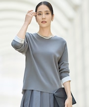 【カタログ掲載・洗える】レーヨンストレッチベーシックシルエット ニット