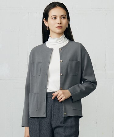 【洗える】レーヨンストレッチ カーディガン