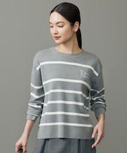 コットンウールハイゲージボーダー ニット