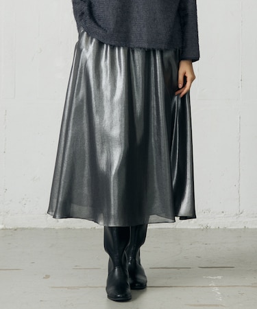 【カタログ掲載・洗える】シャイニーギャザー スカート