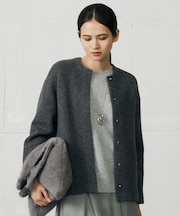 【洗える】ラメブークレ アウター