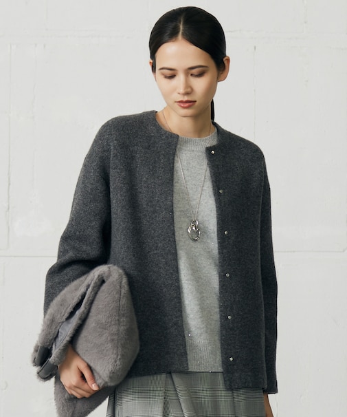 【洗える】ラメブークレ アウター