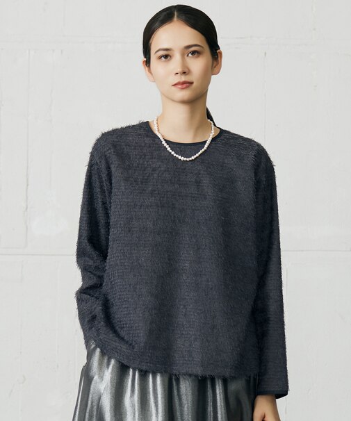 【カタログ掲載】ループカットジャカードプルオーバー ブラウス