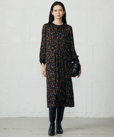 マルチポルカドットプリント ワンピース