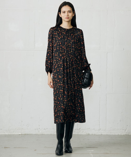 マルチポルカドットプリント ワンピース