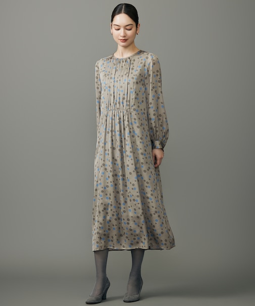 【洗える】マルチポルカドットプリント ワンピース