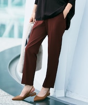 【洗える】TRギャバ裏起毛テーパード パンツ