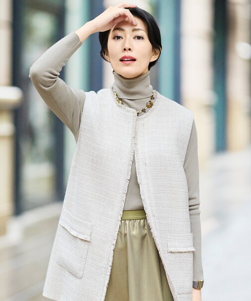 【SHIHOさん着用】ウールシルクミックスインナー ニット