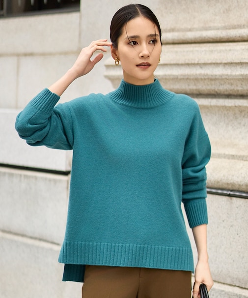 ウールカシミヤブレンドハイネック ニット