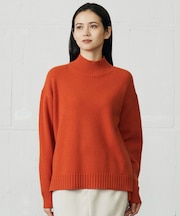 【洗える】ウールカシミヤブレンドハイネック ニット