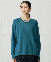 【洗える】ウールカシミヤブレンドラグランスリーブ ニット