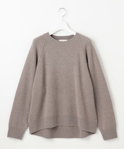 【カタログ掲載・洗える】ウールカシミヤブレンドスパンコールラグランスリーブ ニット