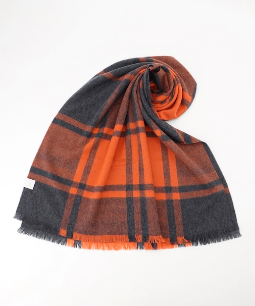 バイカラーチェック ストール