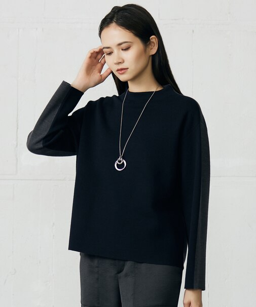 【セットアップ対応】ウールミラノボトルネック ニット