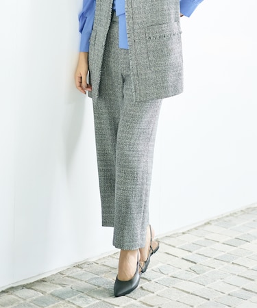 【カタログ掲載】ライトミックスツィードワイド パンツ