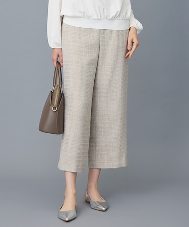 【カタログ掲載】ライトミックスツィードワイド パンツ