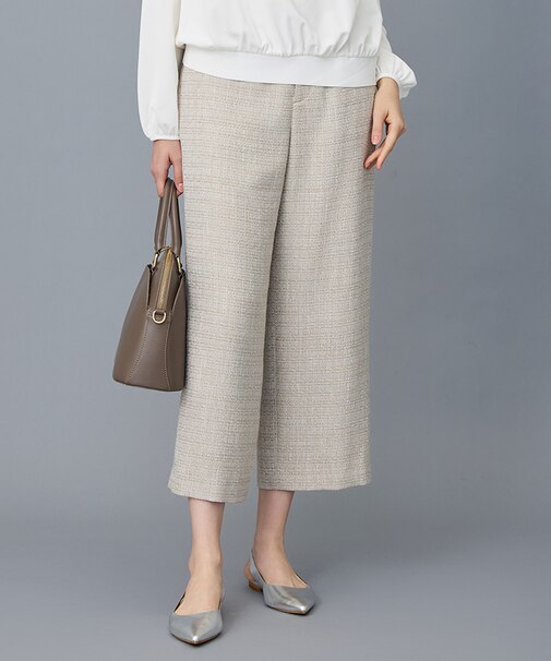 【カタログ掲載】ライトミックスツィードワイド パンツ