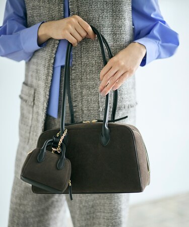 【SHIHOさん着用】スエードライクボストン バッグ