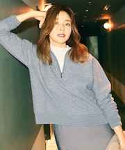 【SHIHOさん着用】ボイルドウールハーフジップ ニット