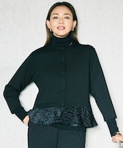 【SHIHOさん着用】ジャカードコンビ カーディガン