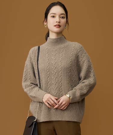 【SHIHOさん着用】ラメフォックスケーブル ニット