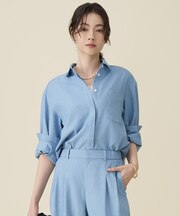 【セットアップ対応】ソフトリネンダンガリー シャツ
