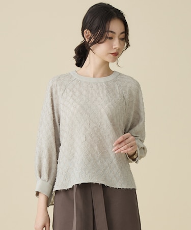 【セットアップ対応】ワッシャーカットジャカード ブラウス