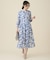 バイカラーフラワープリント ワンピース