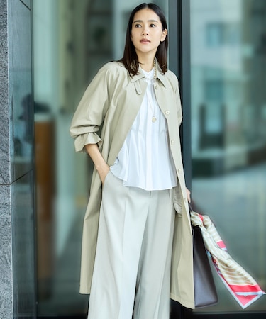 コットンナイロンバルカラー コート