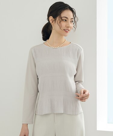 プリーツコンビジャージ ブラウス