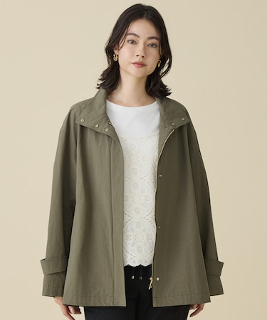 コットンリネンウェザーライト コート