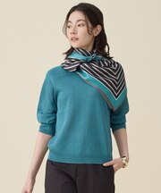 ペーパーコットンスクエアネックニット プルオーバー