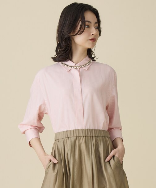 ドレープブロード シャツブラウス